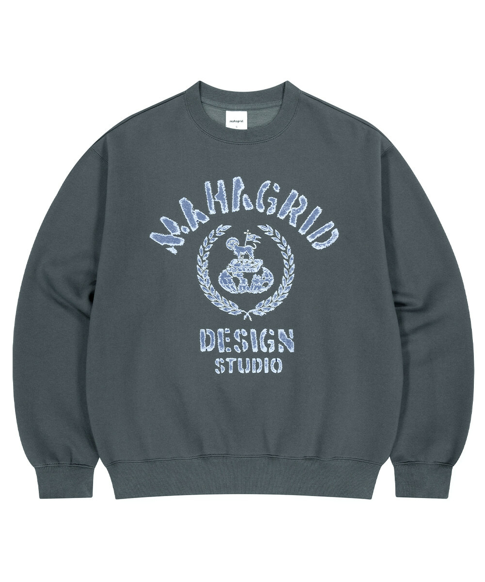 mahagrid - VINTAGE COLLEGE SWEATSHIRT (CHARCOAL)