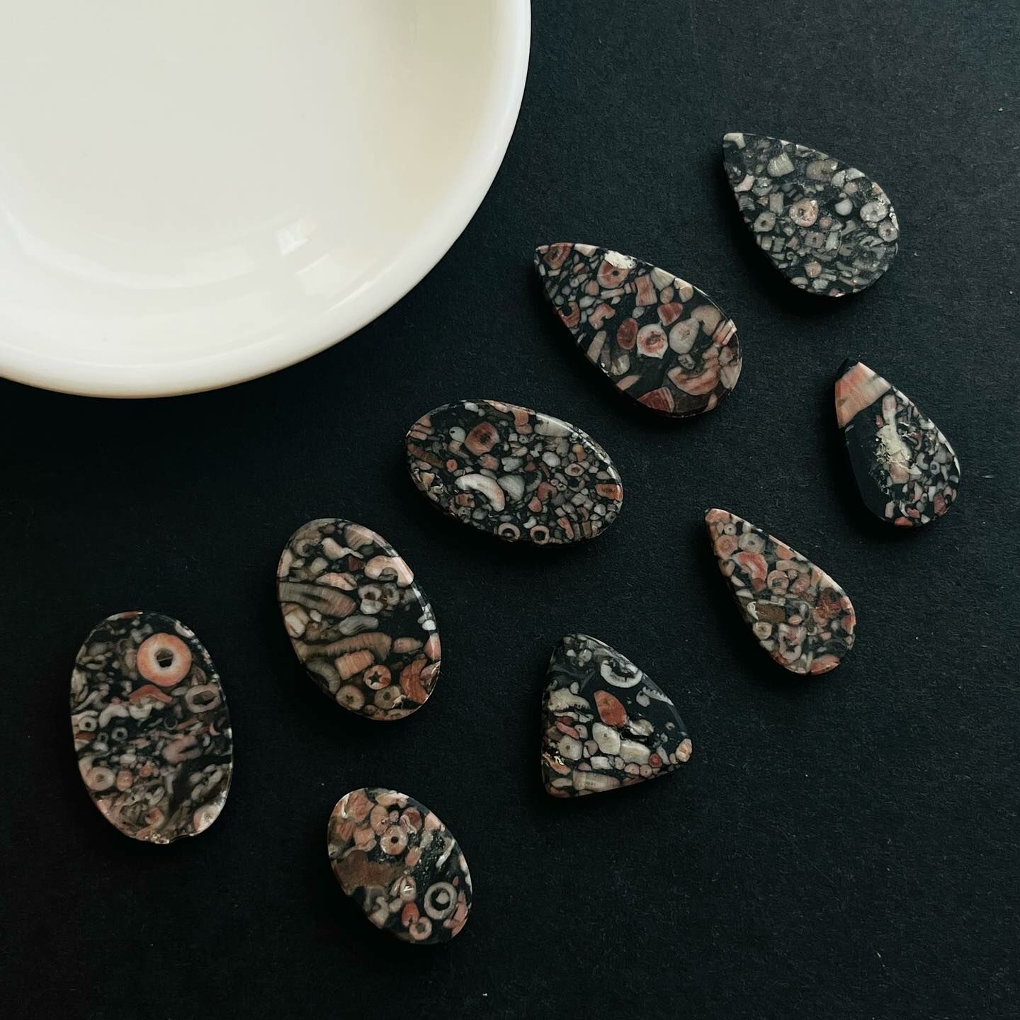 [原石] 海百合化石 水晶墜面 水晶蛋面