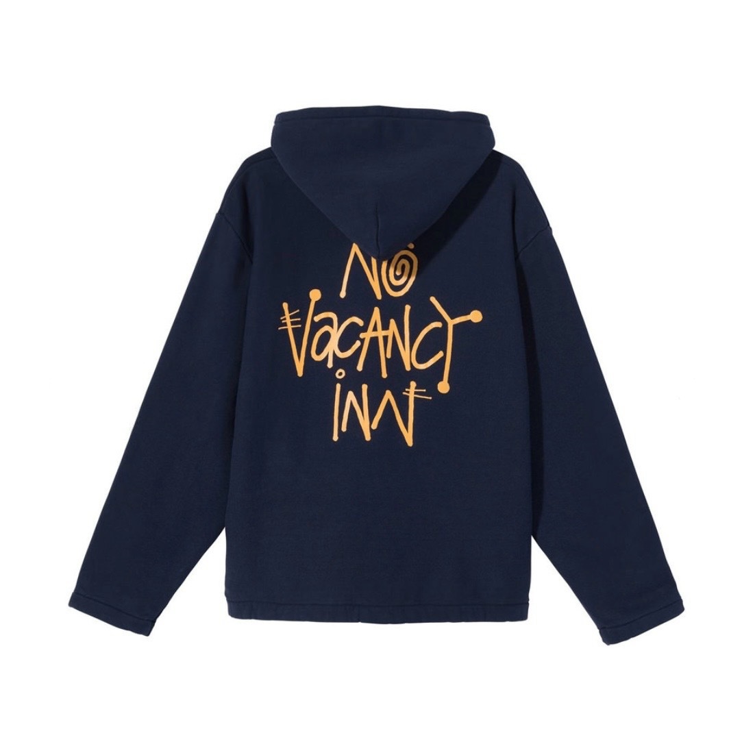 Stussy x No Vacancy Inn Fleece Hoodie Navy 帽T