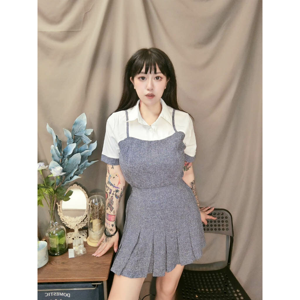 小香風百褶裙套裝*裙子