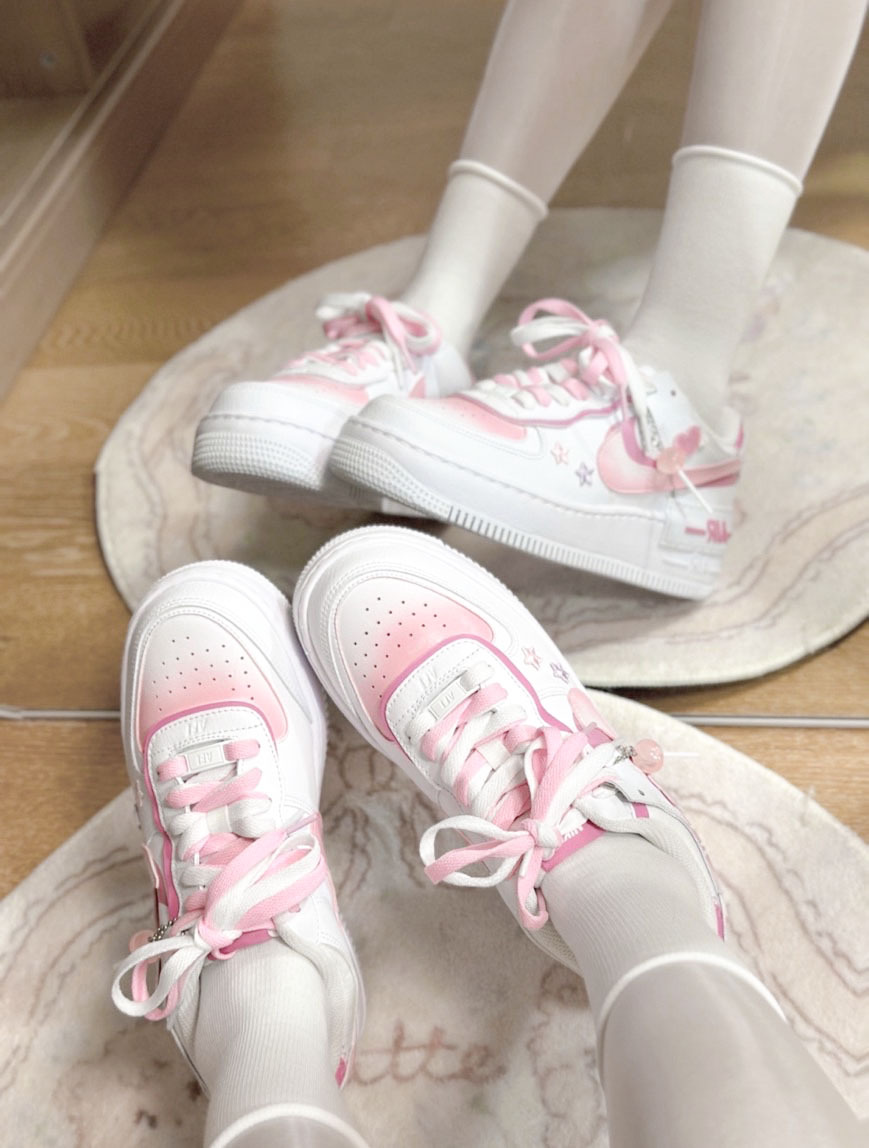 Nike Air Force 1 AF1 多巴胺 愛心 粉白 蜜桃 棒棒糖 CI0919102(TeamE-女款蜜桃棒棒糖粉白BOX)