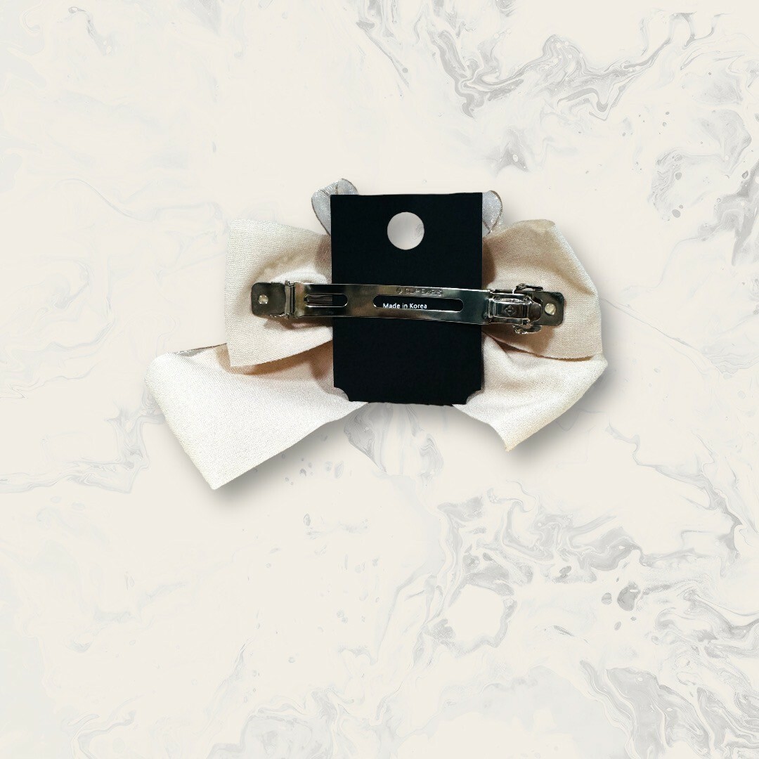 韓國直送髮飾 中網紗緞帶雙層大蝴蝶結彈夾