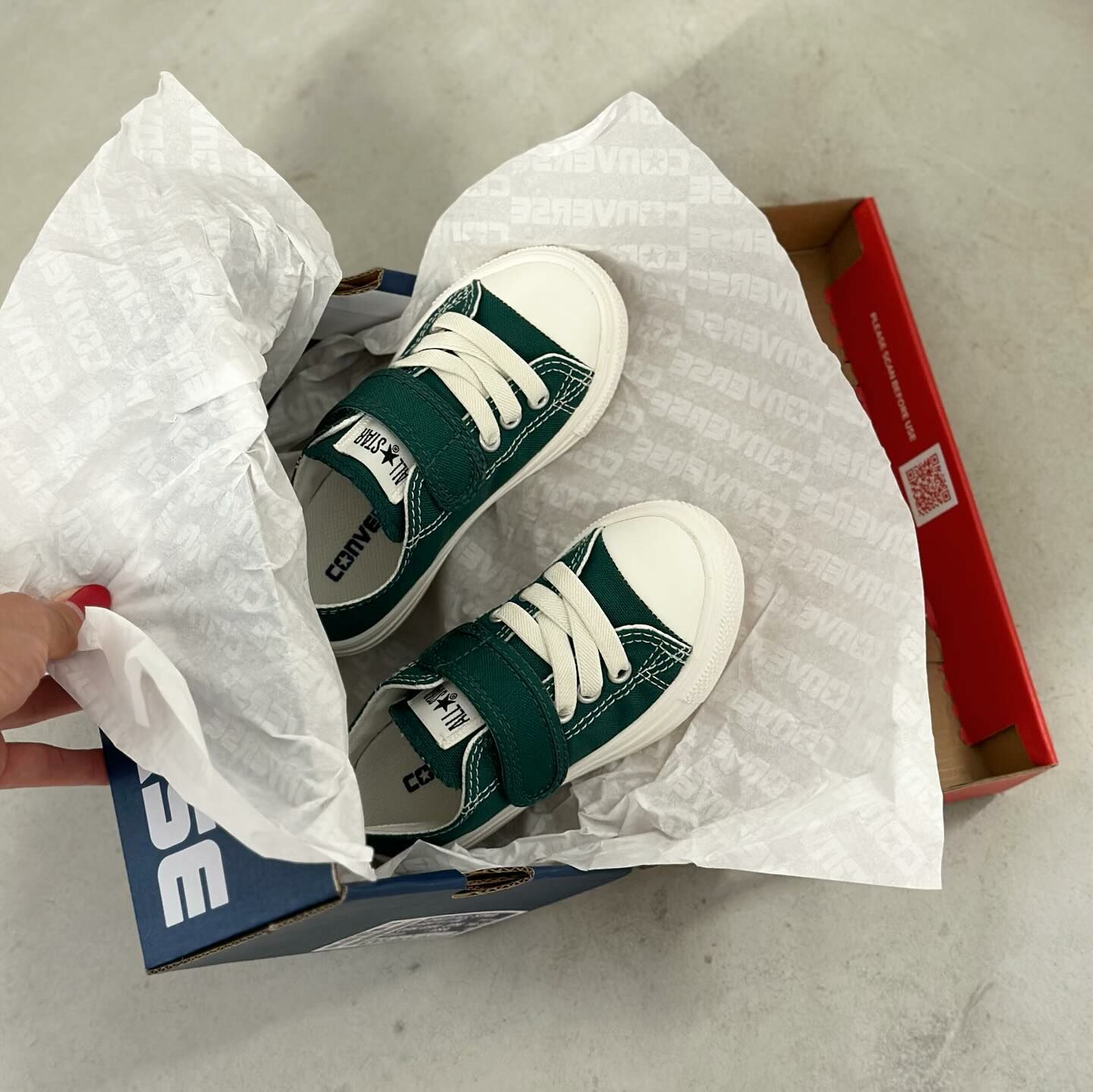 Converse Child Light V-1 OX 日本限定 孔雀綠 魔鬼氈 中童 童鞋 37303250