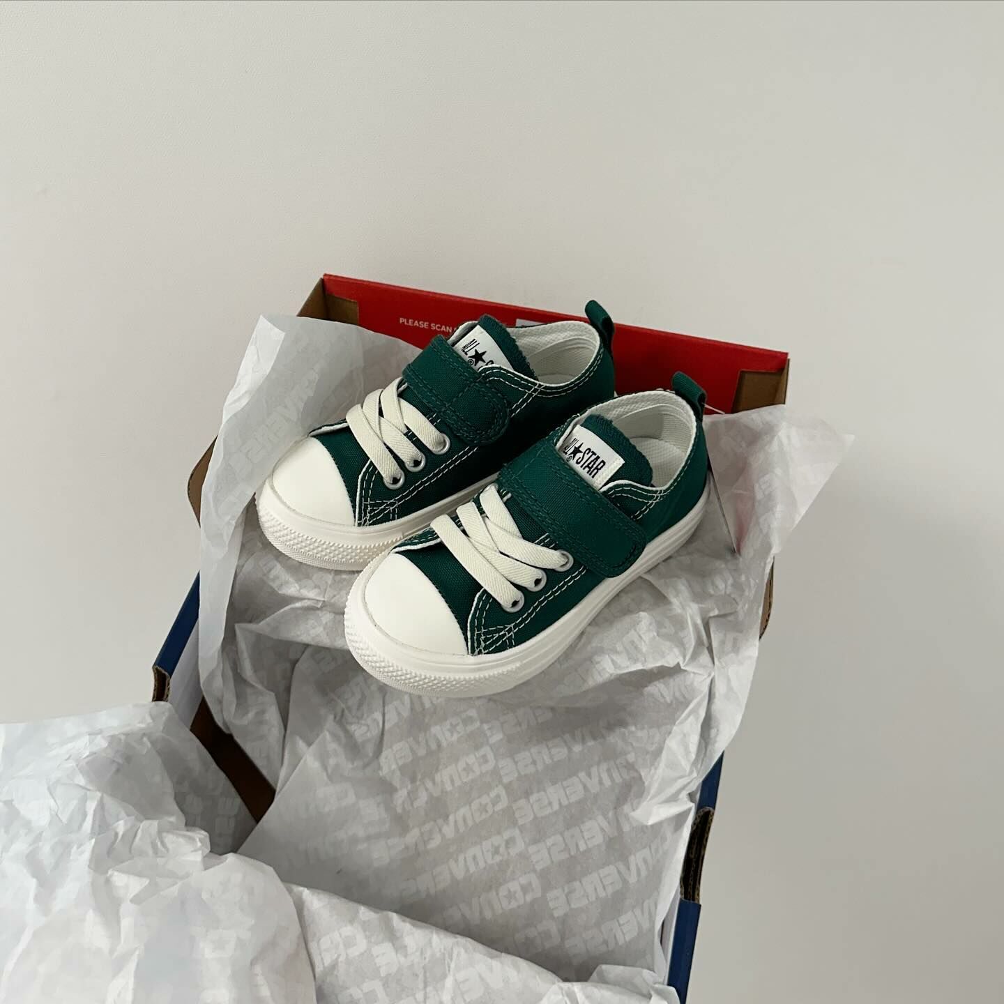 Converse Child Light V-1 OX 日本限定 孔雀綠 魔鬼氈 中童 童鞋 37303250