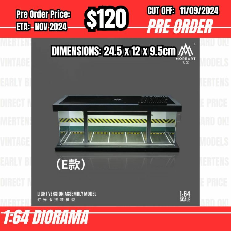 PO-$120 * Moreart * 1:64 Diorama - Indoor Parking Lot (E) (24.5x12x9.5cm) [OD02/09]