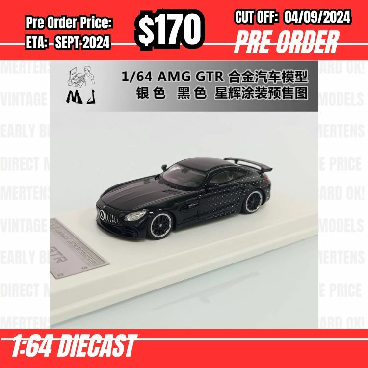 PO-$170 * League Model * 1:64 AMG GT C190, GTR 2017 Black [OD02/09]
