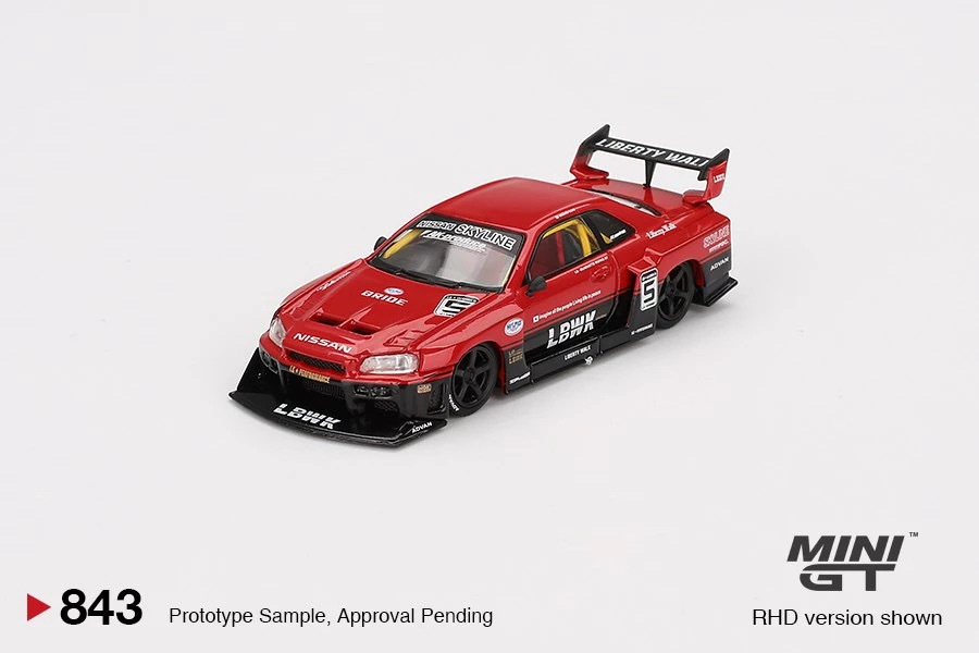【預訂】Mini GT #843 Nissan LB-ER34 Super Silhouette SKYLINE Red/Black