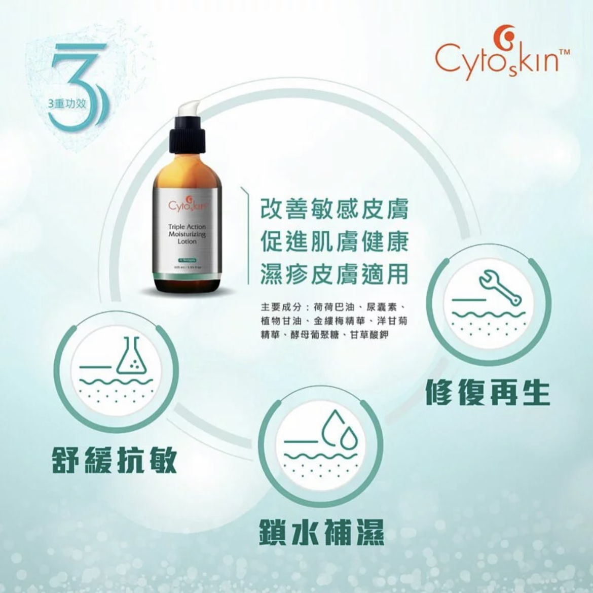Cytoskin Triple Action Moisturizing Lotion 舒緩補濕S3乳液 105ml