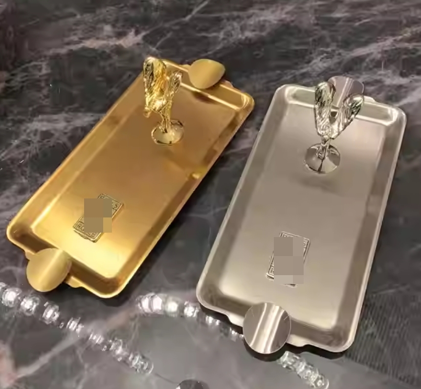 【Cigarloong茄龍】尊爵奢華鈦金屬 雙槽大口徑 雪茄煙灰缸/菸灰缸 #Rolls #女神俯視 #Royce