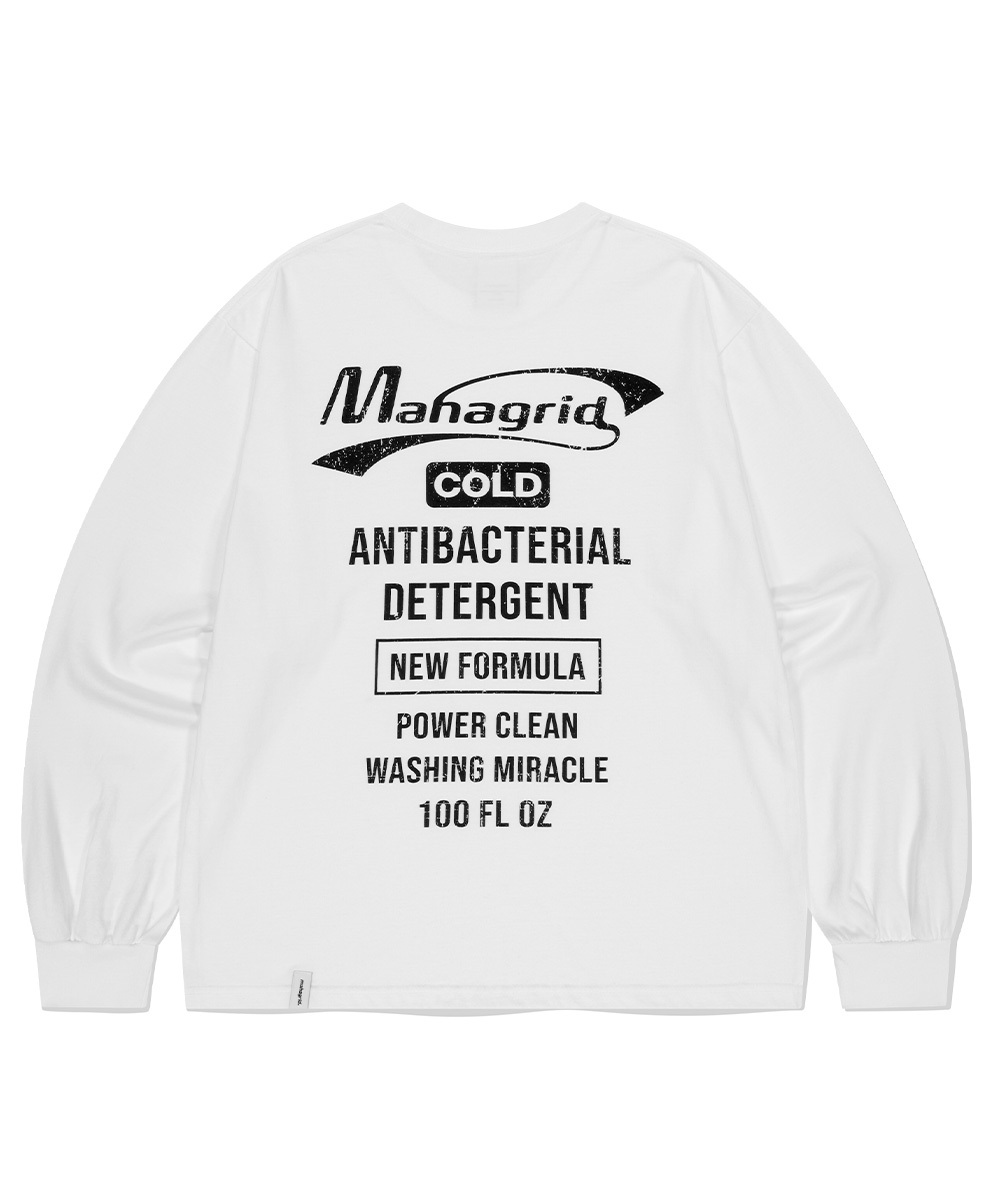 mahagrid - DETERGENT LOGO LS TEE (WHITE)