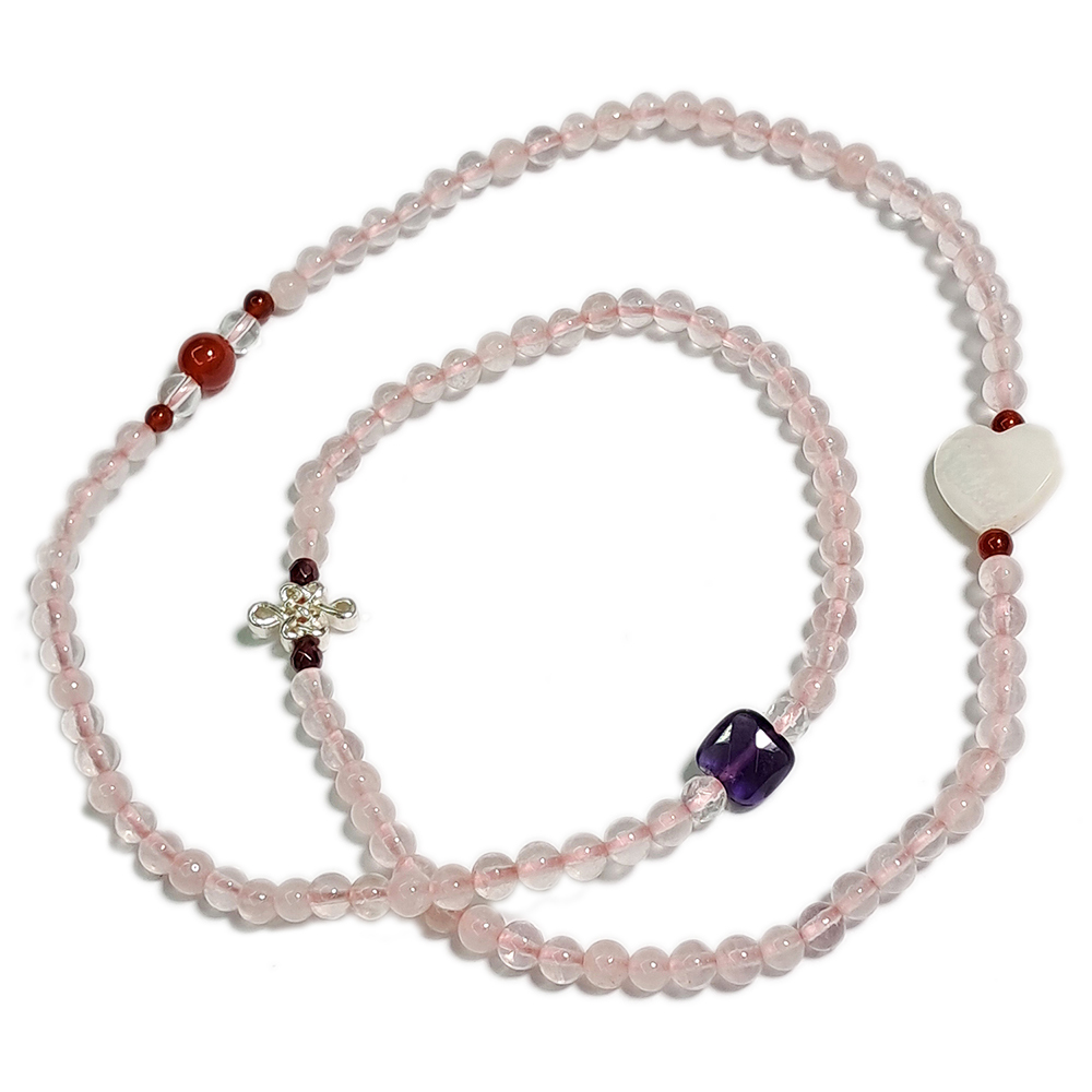 慈悲心 硨磲+星光粉晶108念珠4mm【十方】142803