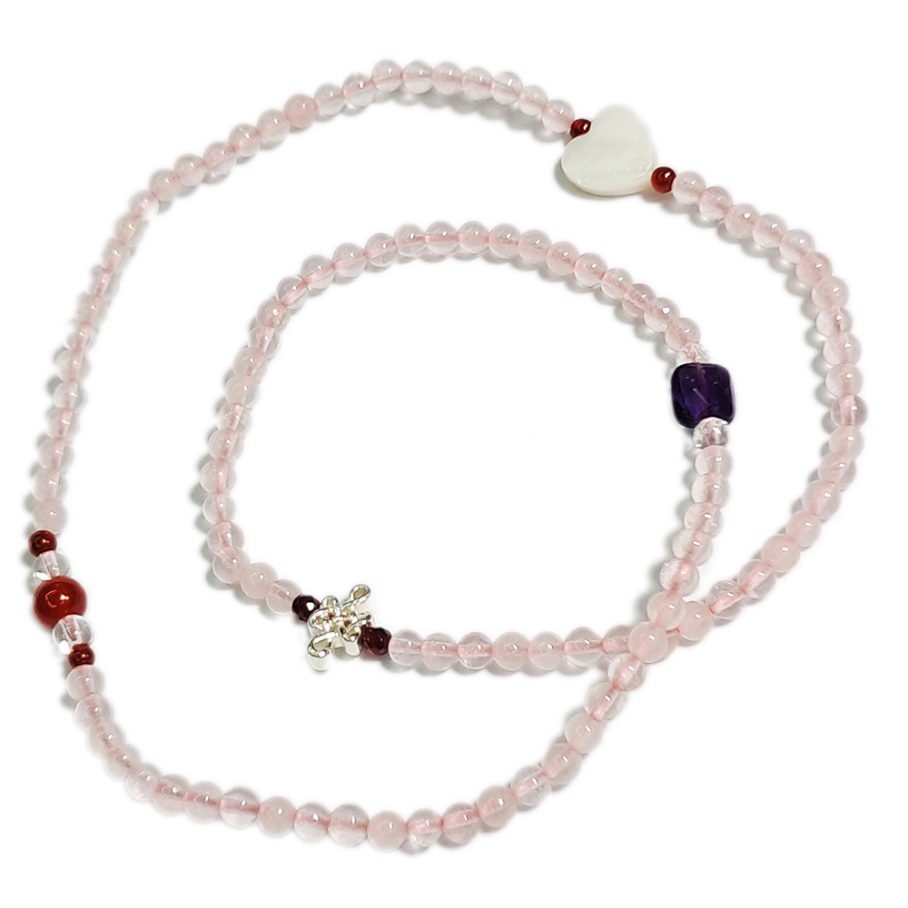 慈悲心 硨磲+星光粉晶108念珠4mm【十方】142803