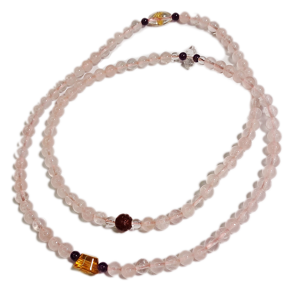 六字真言+粉晶108念珠6mm【十方】143382