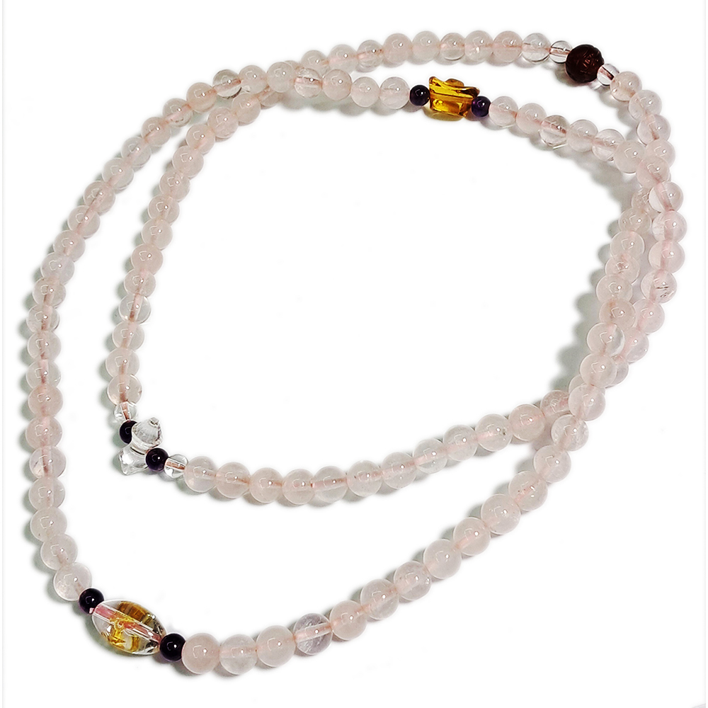 六字真言+粉晶108念珠6mm【十方】143382