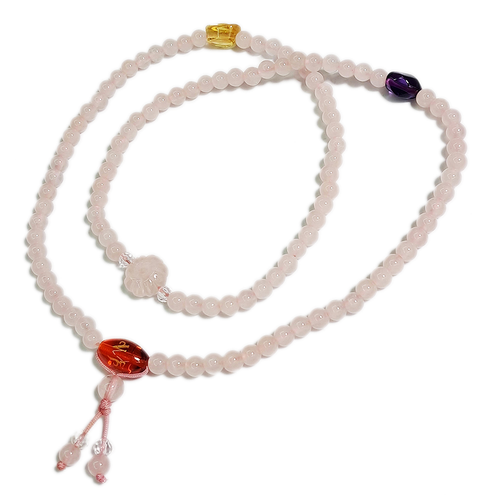 六字真言+粉晶108念珠5mm【十方】147678