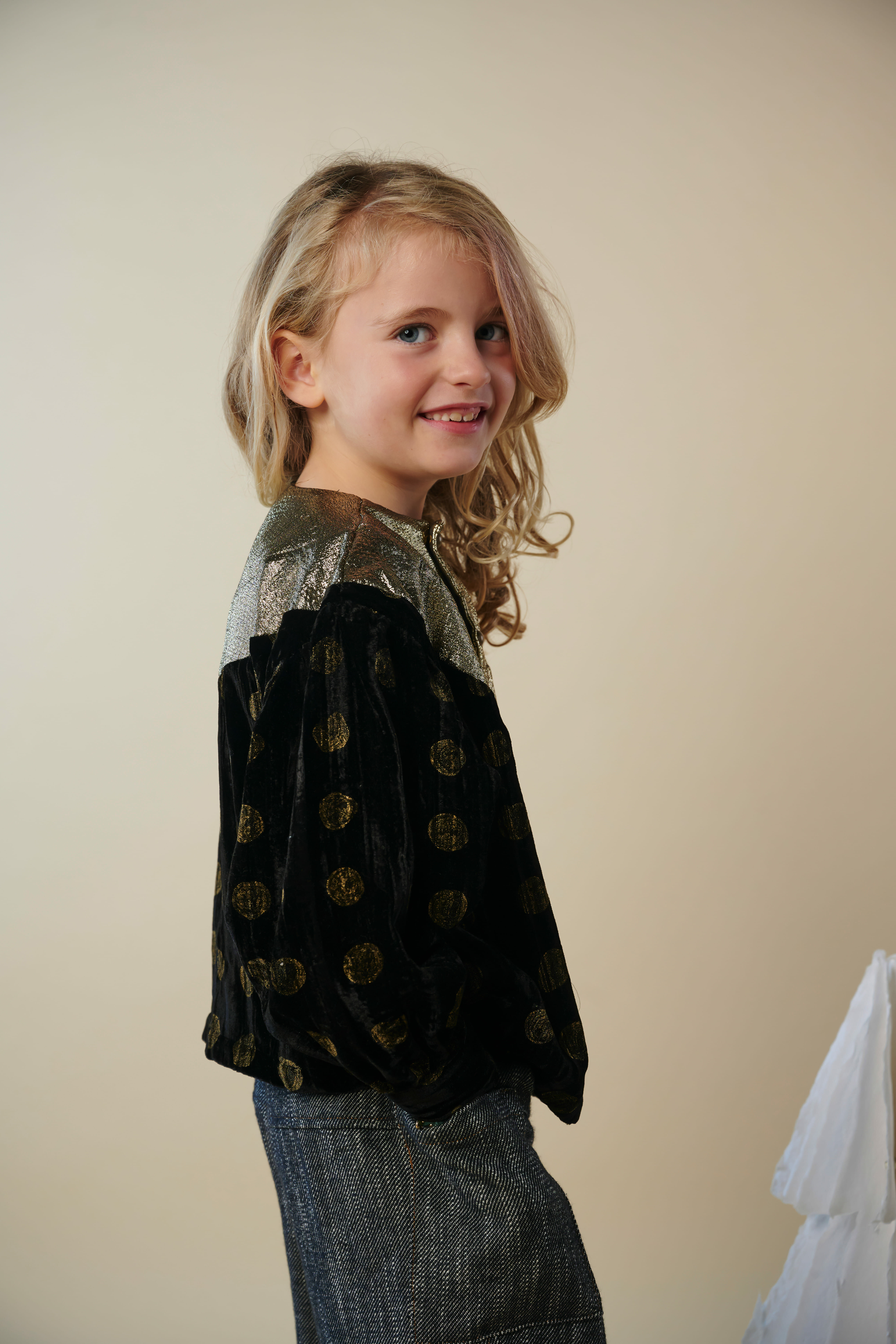 トップス HELLO LUPO 24SS Gina top kimba Hello Lupo - Gina Top - Golden pois/Glitter