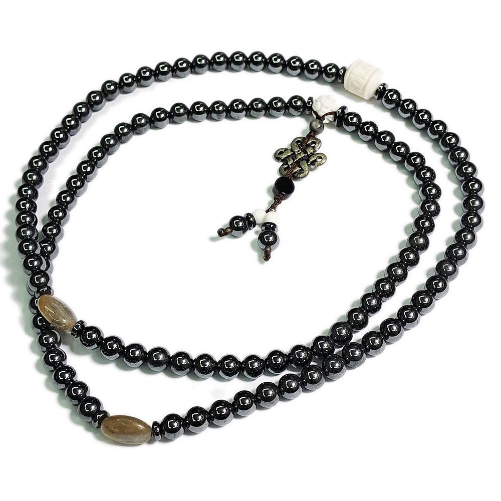 六字箴言{硨磲}+健康磁石108念珠6mm【十方】150971