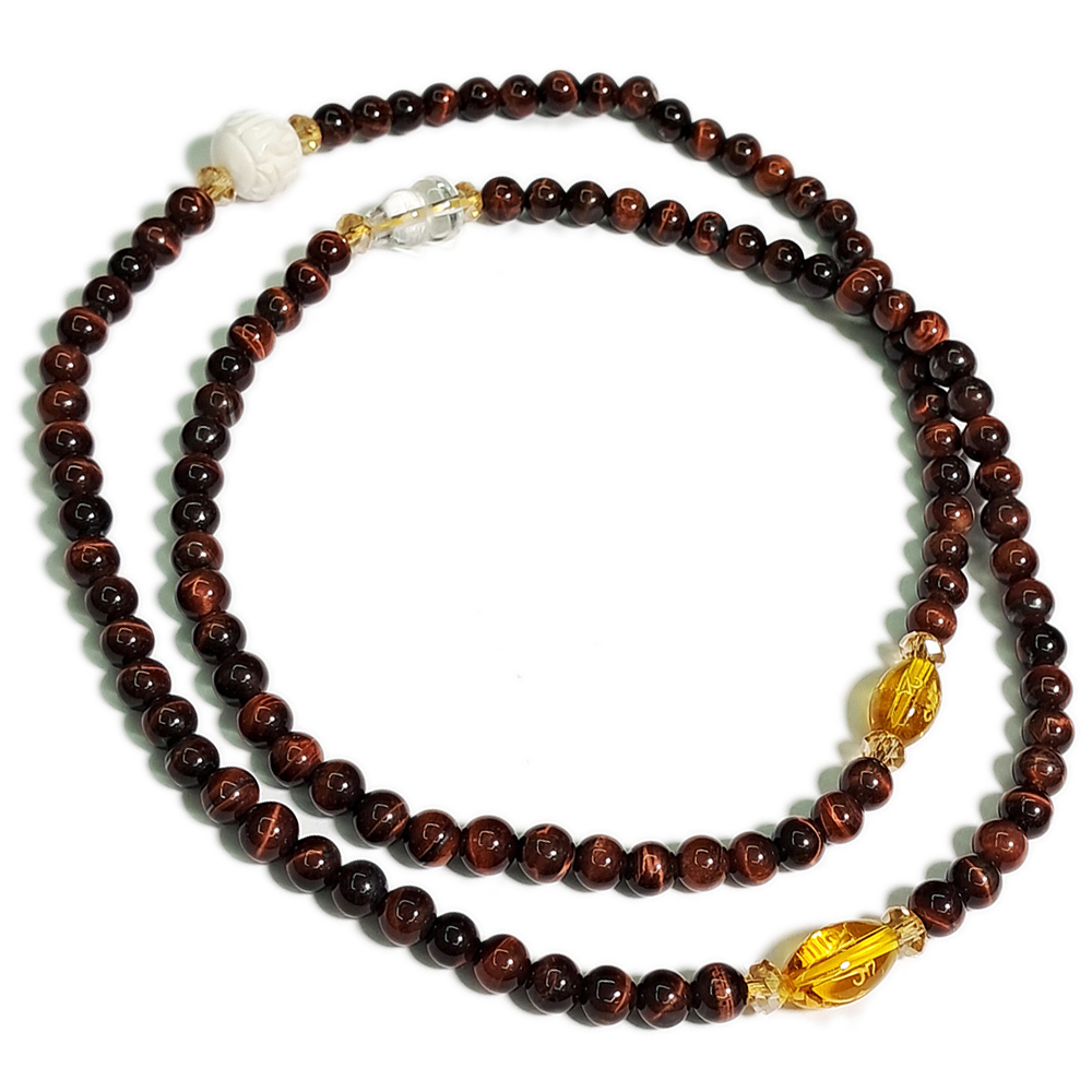 水晶葫蘆+紅虎眼108念珠6mm【十方】138308