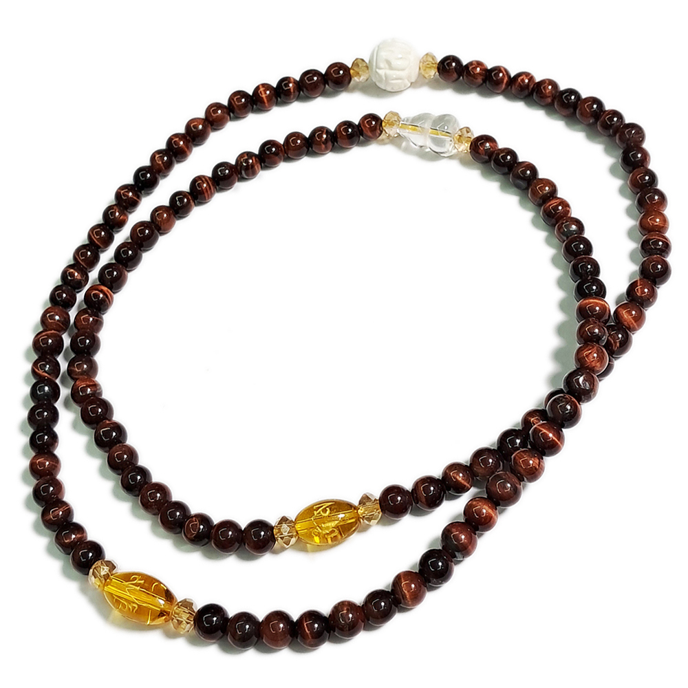 水晶葫蘆+紅虎眼108念珠6mm【十方】138308