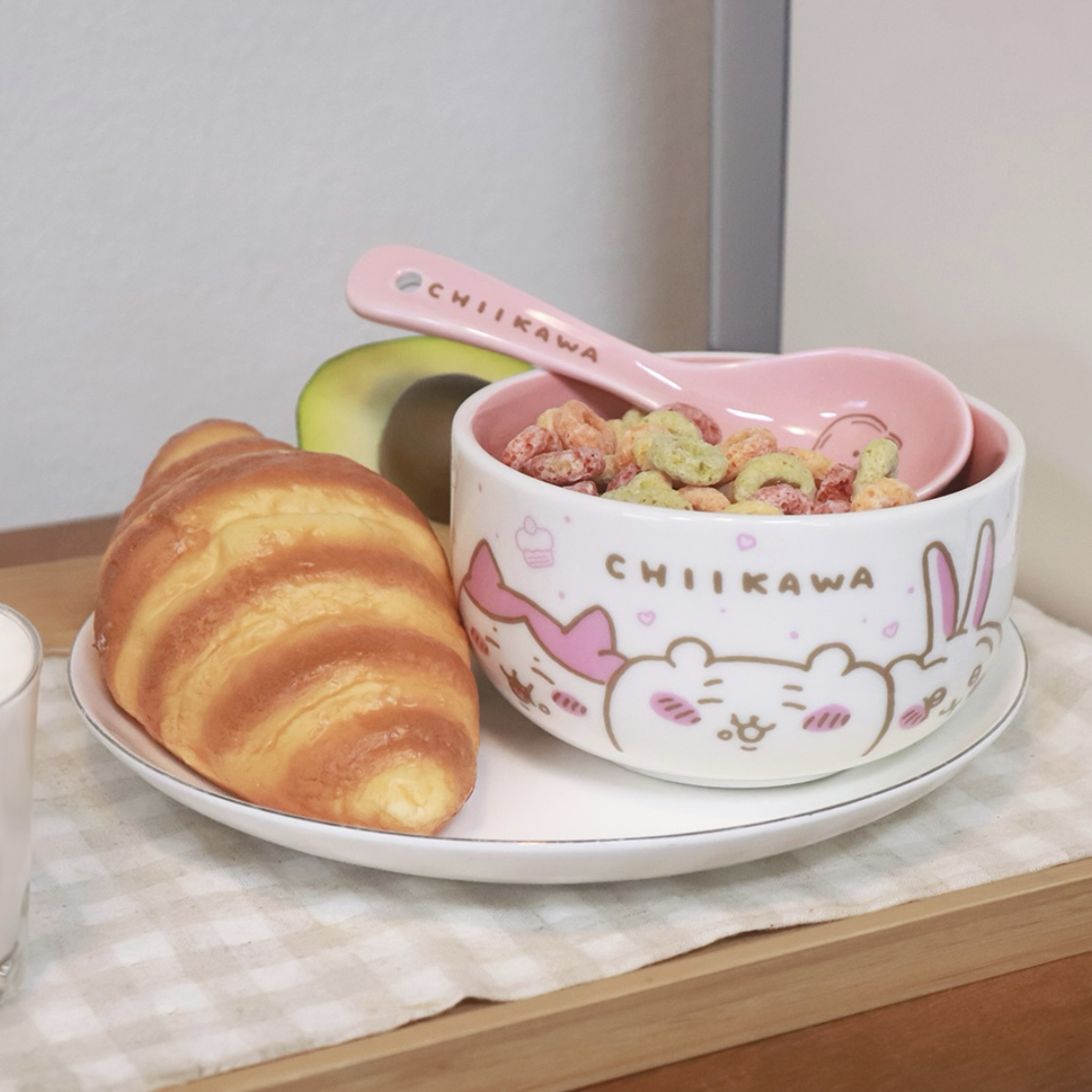 預訂｜Chiikawa 麥片碗早餐杯連匙羹套裝 Cereal Mug & Spoon Set