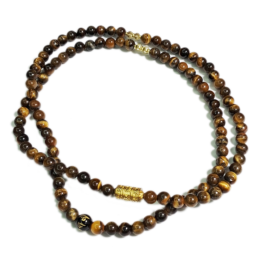 六字真言轉經輪+虎眼08念珠6mm【十方】148026