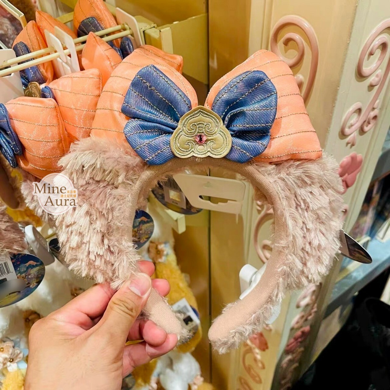 (限時特價) 2024 中秋 達菲 Duffy 與好友們 雪莉玫 ShellieMay 立體耳朵 絨毛 造型 髮圈 髮箍 -上海迪士尼樂園