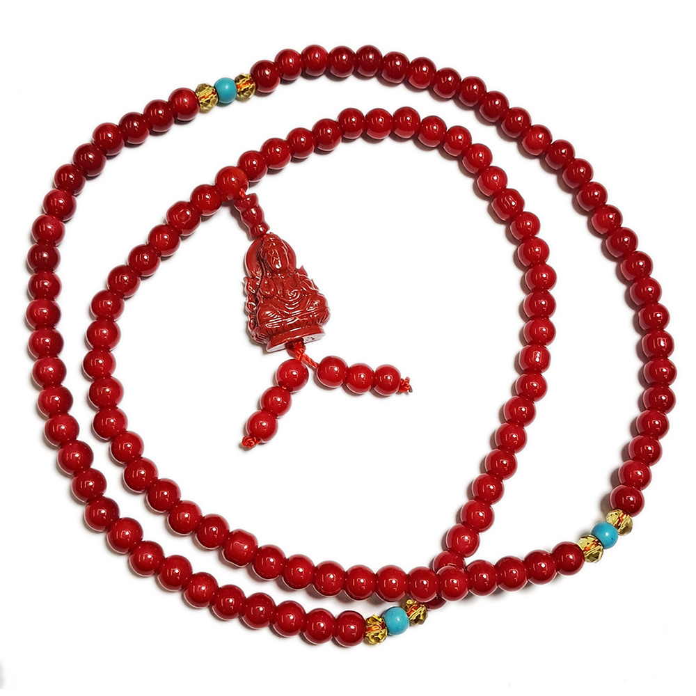 觀音紅珊瑚{海竹}108念珠5mm【十方】132906