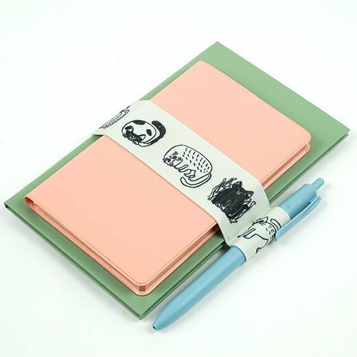 mirocomachiko_貓咪 書綁帶筆插 A5-A6手帳專用｜日本Greeting Life