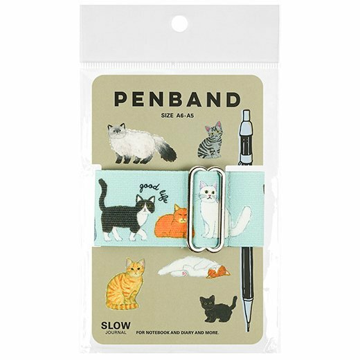 米津祐介_貓咪 書綁帶筆插 A5-A6手帳專用｜日本Greeting Life