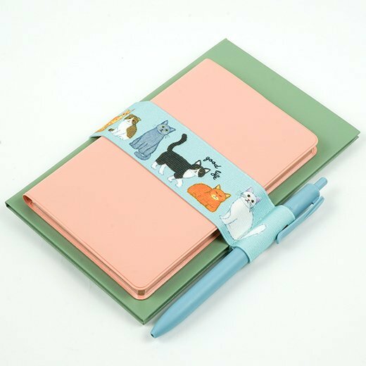 米津祐介_貓咪 書綁帶筆插 A5-A6手帳專用｜日本Greeting Life