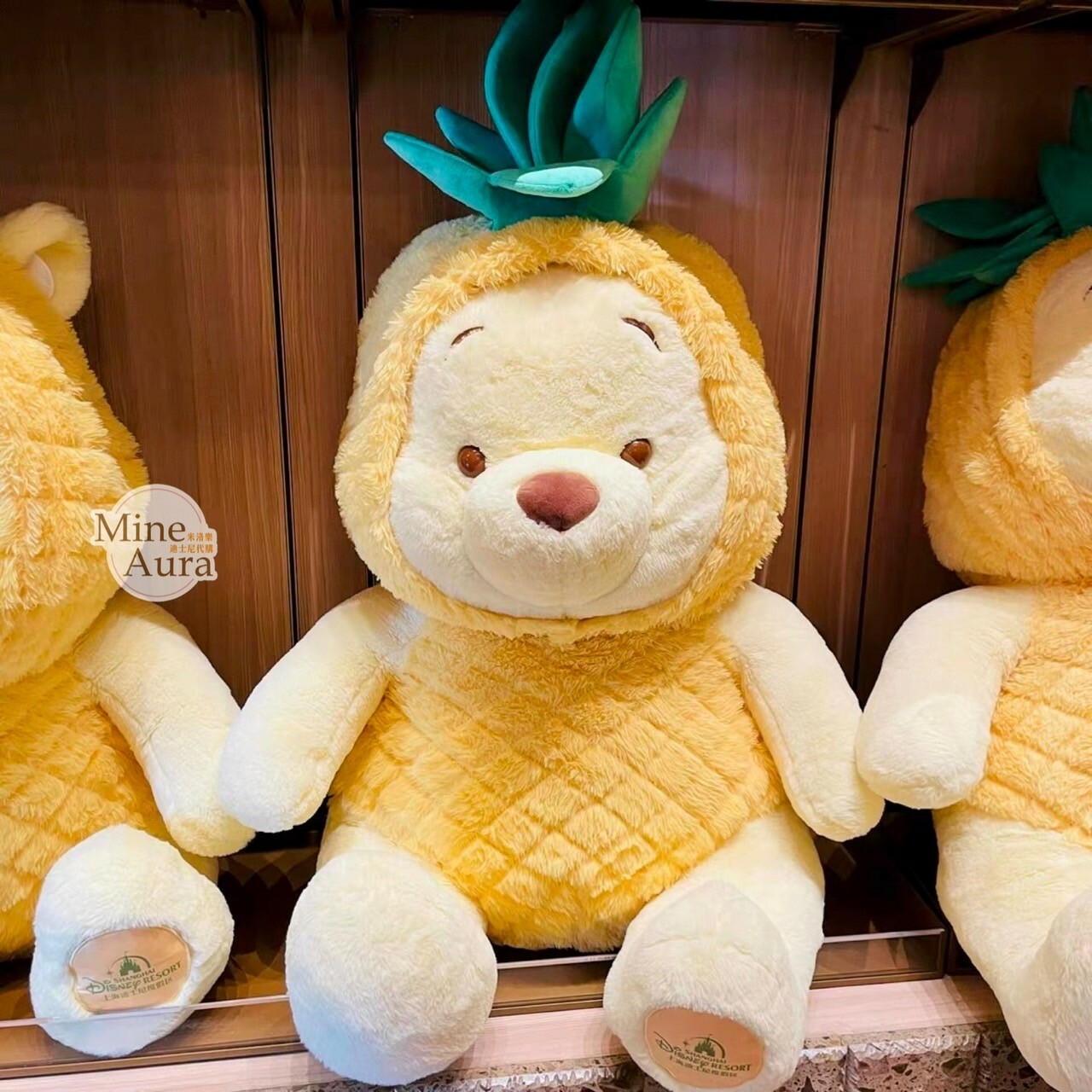 小熊維尼 Winnie the Pooh 鳳梨裝 可脫帽 XL號 娃娃 玩偶 -上海迪士尼樂園