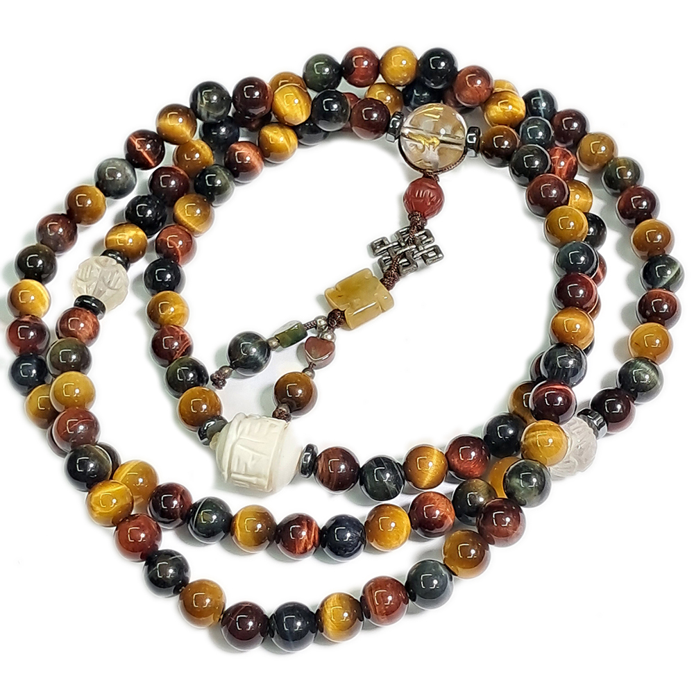 吉祥結&彩虎眼108念珠6mm【十方】124600