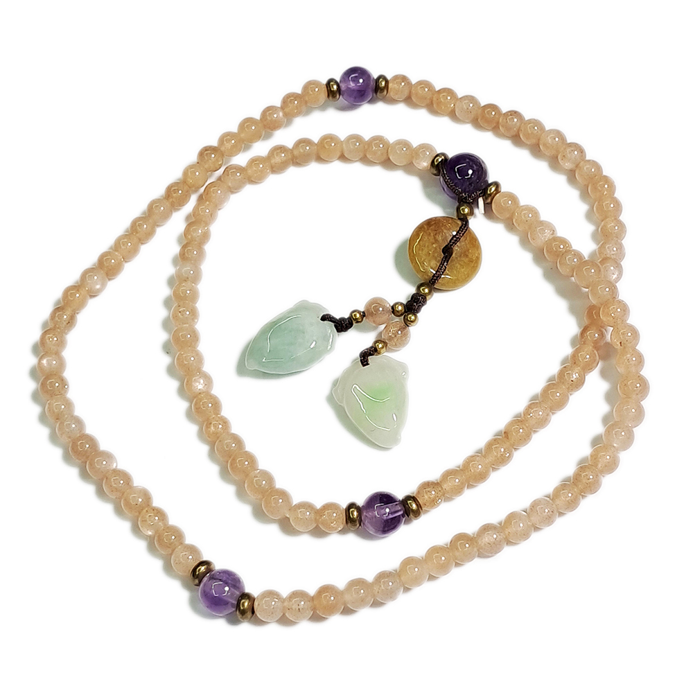 玉壽桃+太陽石108念珠4mm【十方】142515