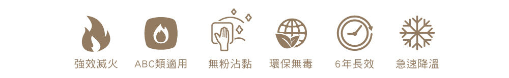 強效滅火ABC類適用 無粉沾黏環保無毒6年長效急速降溫