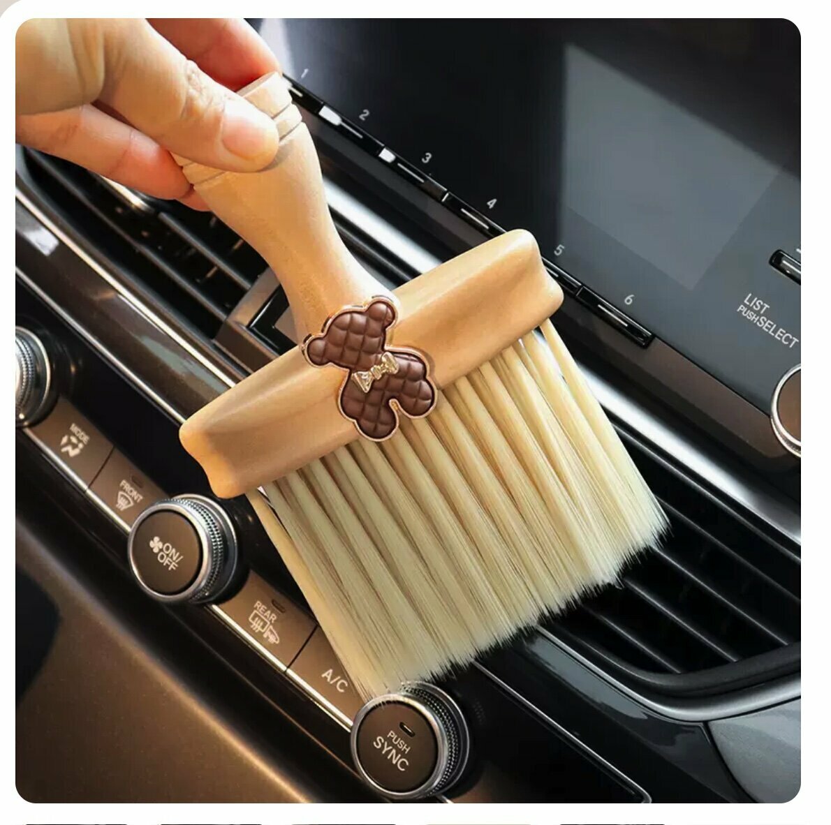 Popular car interior dust brush (dark brown bear)