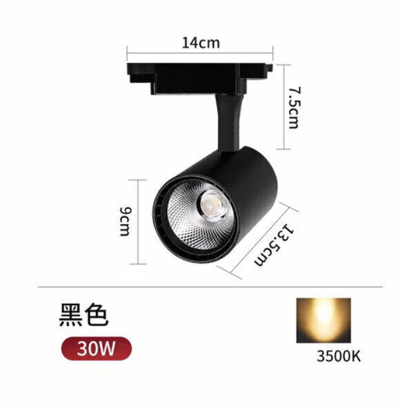 Popular LED spotlight ceiling light [30W] [black tube yellow light]