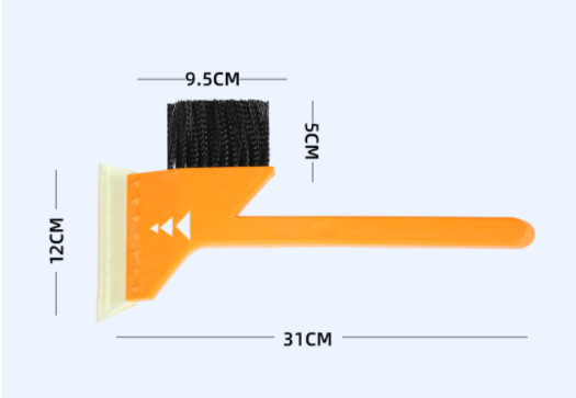 Popular upgraded car snow shovel with brush head, glass window defrosting and snow scraping, multifunctional snow shovel (dual-use model)