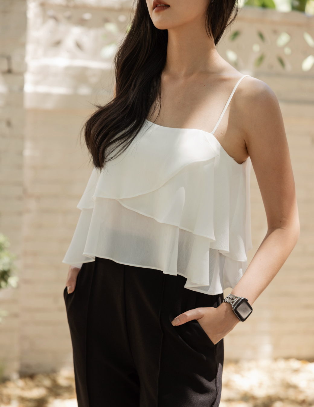 不規則波浪細肩背心（2尺寸）