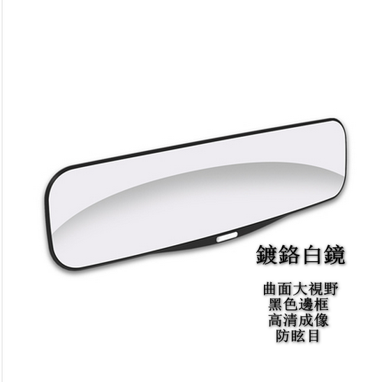 New car indoor rearview mirror auxiliary mirror wide-angle mirror (curved white mirror with frame)