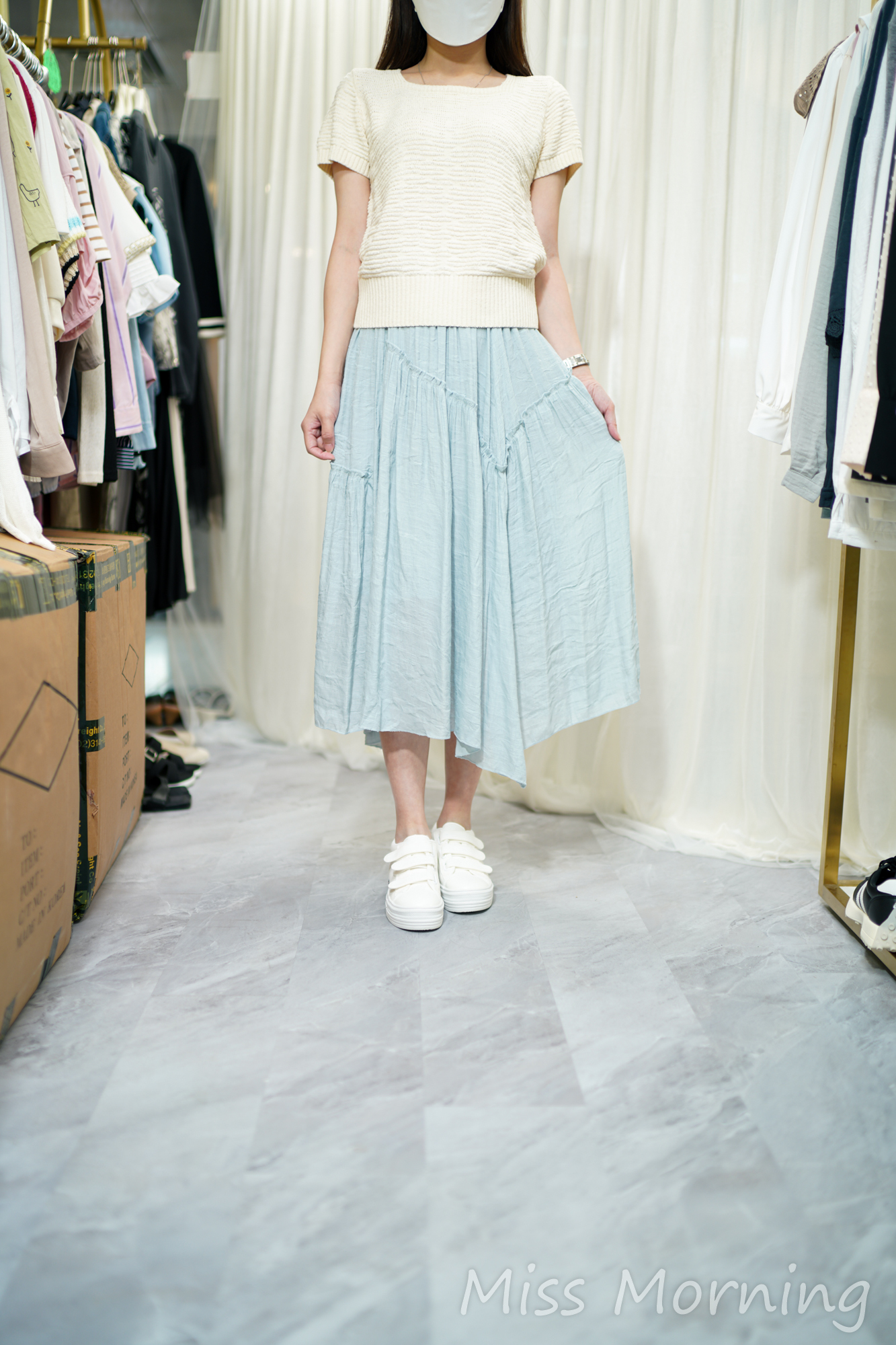 時尚方領款上衣(14105)