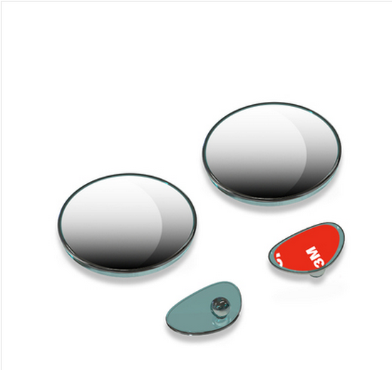 New [1 Pair] Car Rearview Mirror Auxiliary Mirror Rainproof Small Round Mirror (Round)