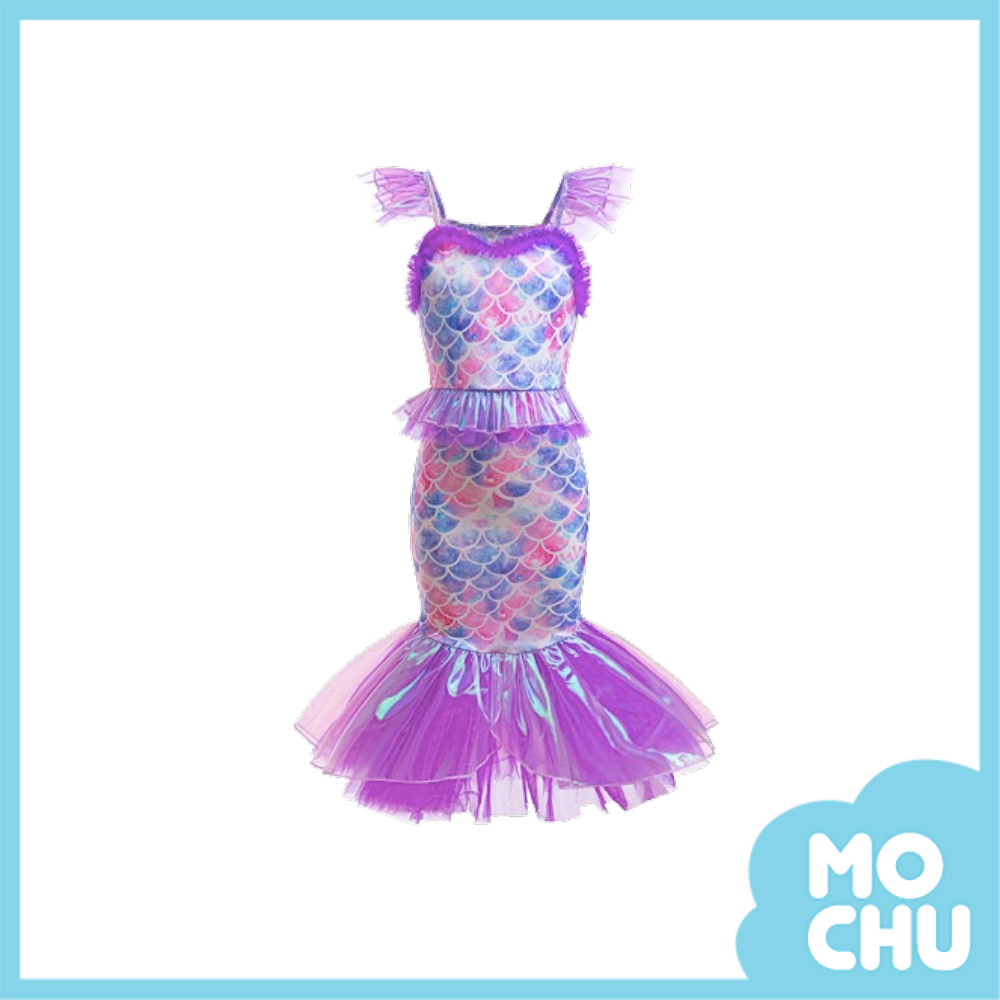 粉藍漸層人魚公主裙