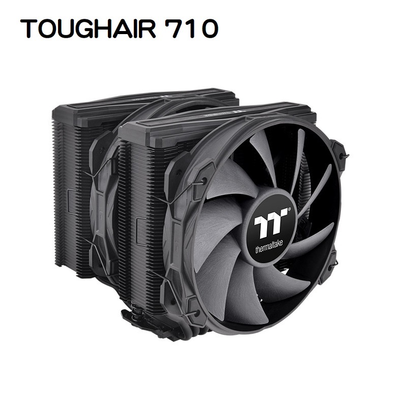 米特3C數位–Thermaltake 曜越 鋼影TOUGHAIR 710 CPU雙塔散熱器 黑化版/CL-P117-CA14BL-A
