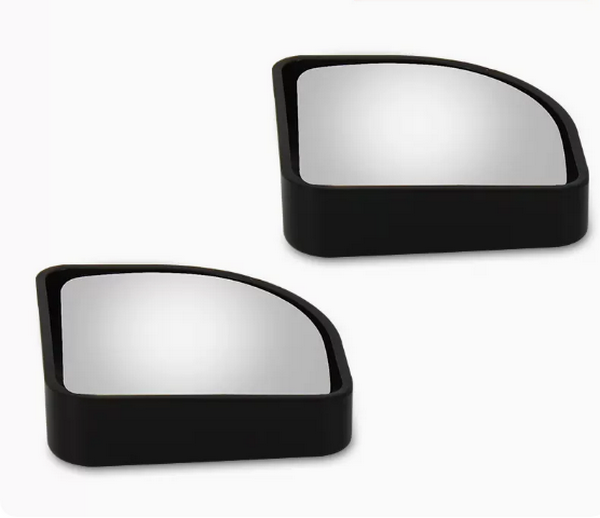 New car rearview mirror small mirror/360 degree adjustable - black fan-shaped round mirror [pair] - thickened
