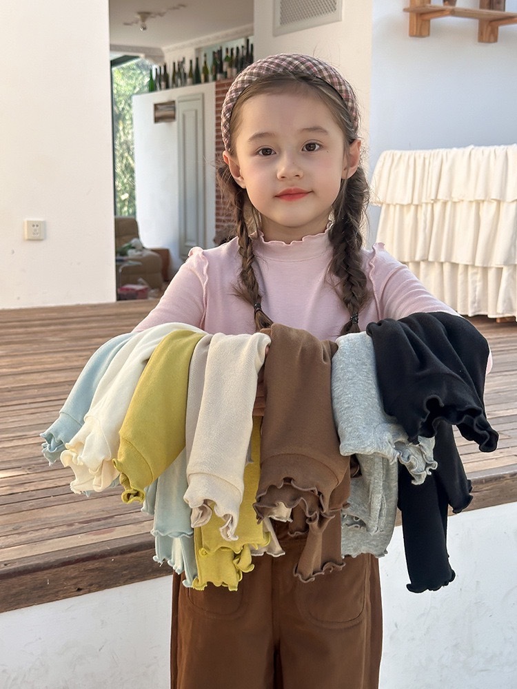 八色木耳捲邊上衣