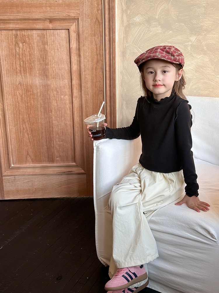 八色木耳捲邊上衣