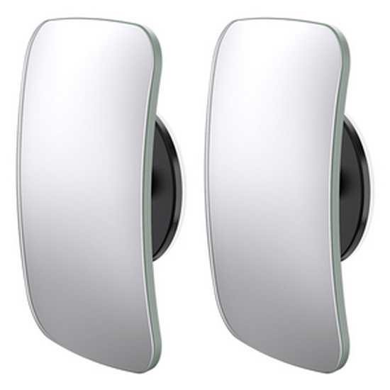 New [1 pair set] car rearview mirror auxiliary mirror (rounded rectangular style)