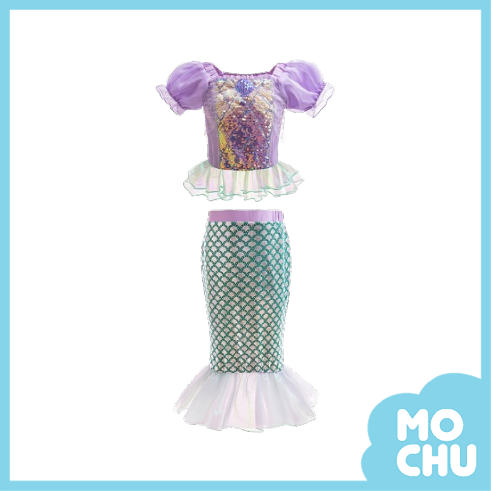 亮面網紗鱗片人魚套裝