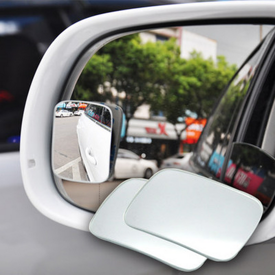 New [1 pair set] high-definition edgeless 360-degree adjustable blind spot mirror reversing rearview mirror auxiliary mirror (square white mirror, length 64cm*width 46cm)