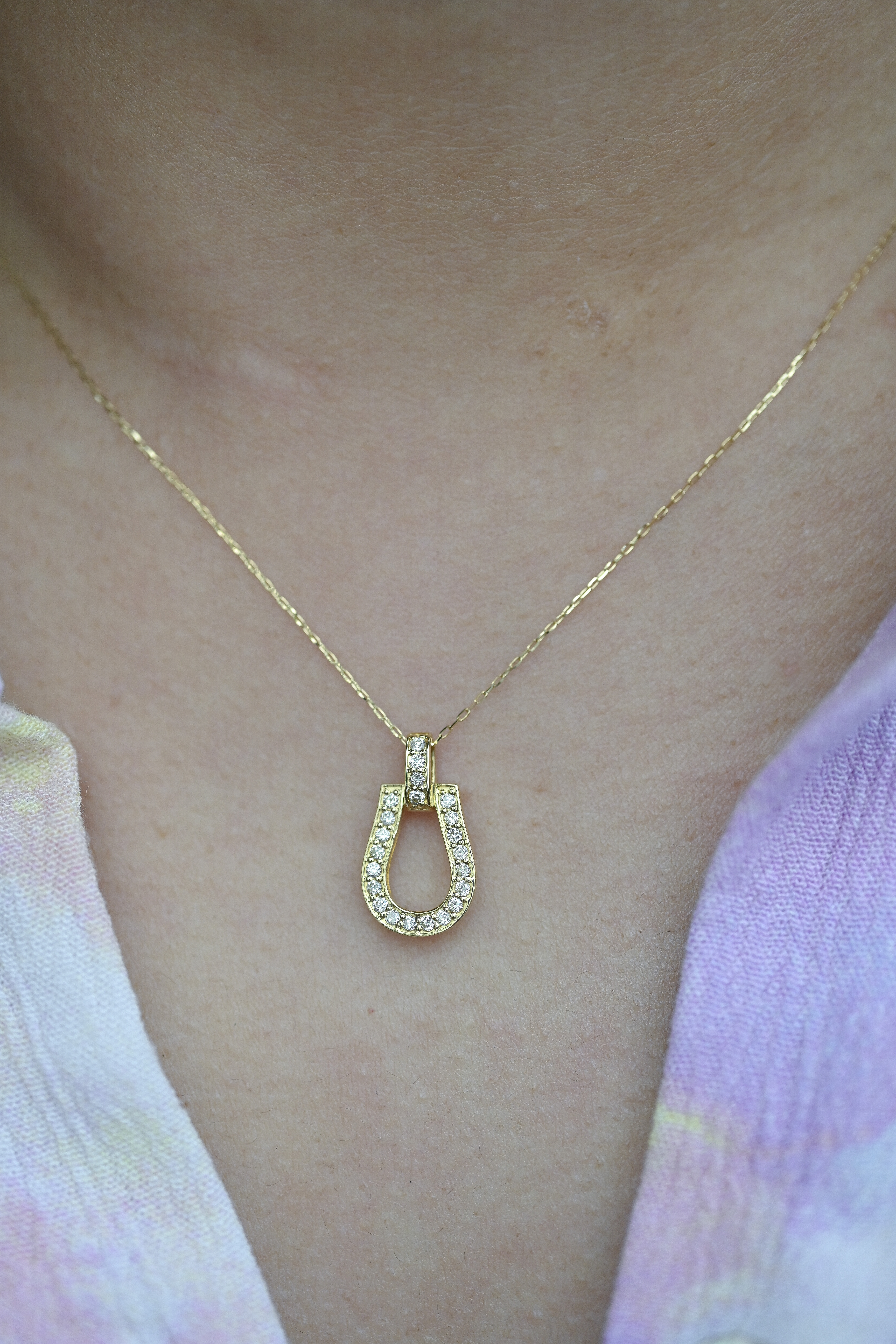 18K Herradura Diamond Necklace